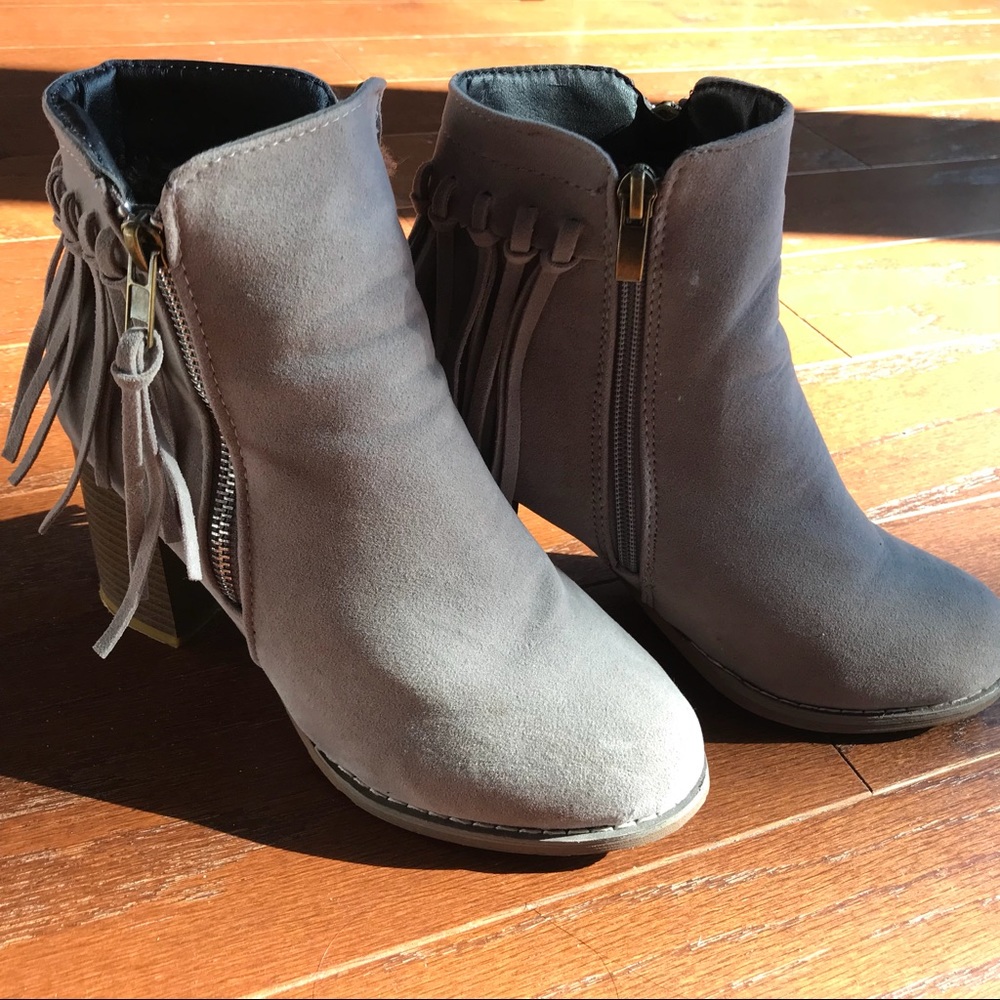 Gray Suede Booties - Picture 2 of 4